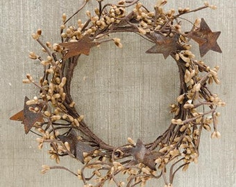 Candle Rng / Napkn Rng Pp Berry Wth Rusty Tn Stars - Etsy