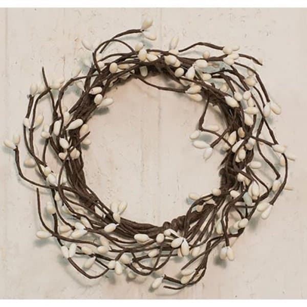 Candle Ring / Mini Wreath - Pip Berry - Ivory / Vanilla - 3.5" Inner Diameter - WIC-FISB13500I