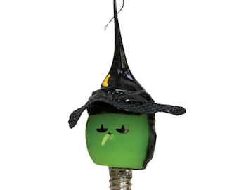 Witch Face With Hat Novelty Light Bulb - 3 Watt Silicone Dipped - Halloween - G0141032