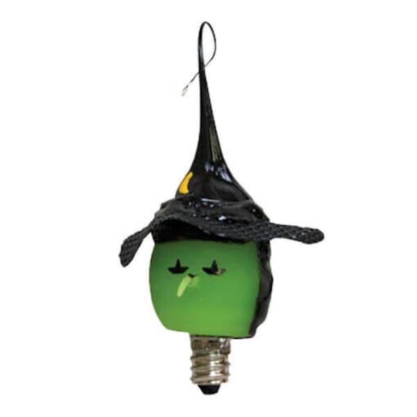 Witch Face With Hat Novelty Light Bulb - 3 Watt Silicone Dipped - Halloween - G0141032