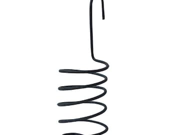 Black Wire Spiral Hanging Taper Candle Holder - 3.5" L x 1.25" Diameter - Small Primitive Country - WIC-G46246