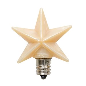 Novelty Silicone Dipped Warm Light Bulb -  Medium Star - Candelabra Socket - Farmhouse, American, Patriotic, Christmas - WIC-GLIGHTM