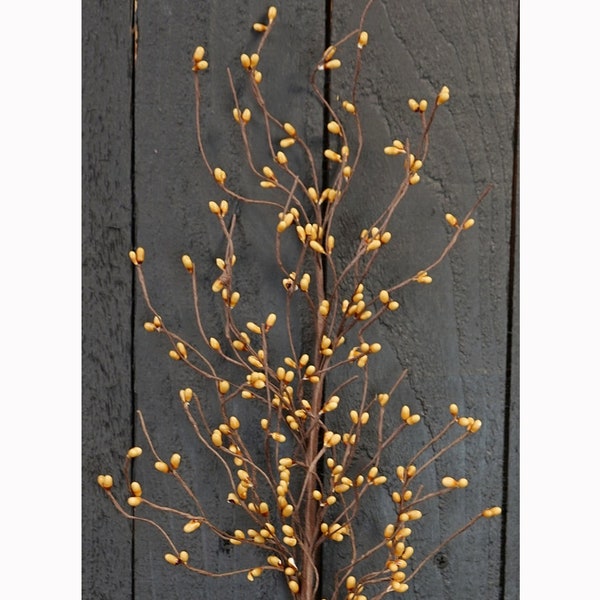Pip Berry Floral Pick / Spray / Stem - 20" High - Old Gold -  Autumn, Fall - Primitive Farmhouse Country - ISE-ISB13600OG