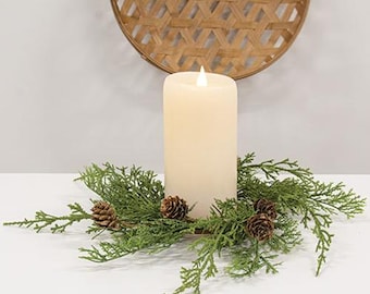 Burgundy Pip Berry Candle Ring / Mini Wreath – 3.5 Inch Inner Diameter