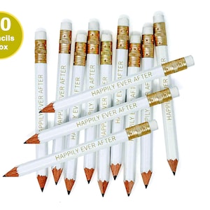 Bridal or Baby Shower Game Pencils, Wedding Pencils, Mini Pencils // Happily Ever After Pencils, Golf Pencils, Shower Favor