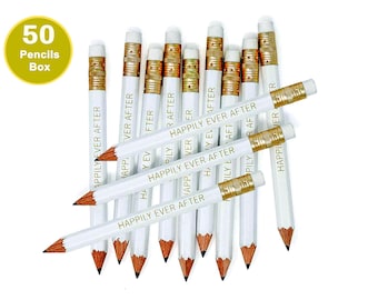 Bridal or Baby Shower Game Pencils, Wedding Pencils, Mini Pencils // Happily Ever After Pencils, Golf Pencils, Shower Favor