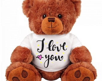 I LOVE YOU Valentine Teddy Bär Pärchen Geschenk 33 cm Niedliches romantisches Geschenk. Süßes Romantisches Bestes Geschenk für jemanden, den Sie lieben