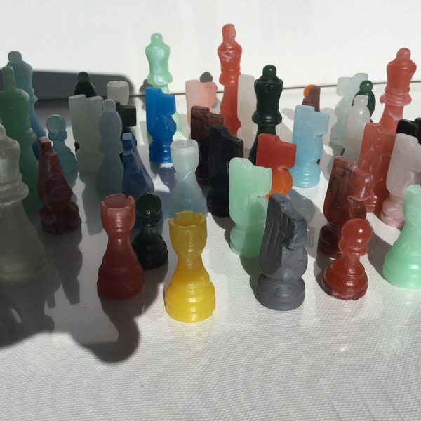Chess Pieces Custom - Any Color You Want! Favorite Team, Candy, Fruit? Match Your Decor! Chess Set Classic Vintage Gift Educational Game Toy