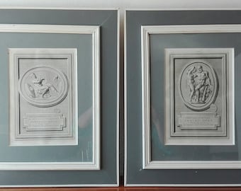 2 Grabados Clásicos Enmarcados Siglo XVIII