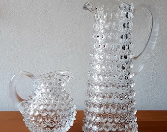 2 Jugs in Glass. Handmade. Bohemia