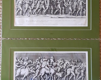 Engravings (2) Italians of the eighteenth century. Classic Scenes