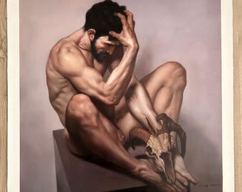 Oil Painting. Male Academic Studio