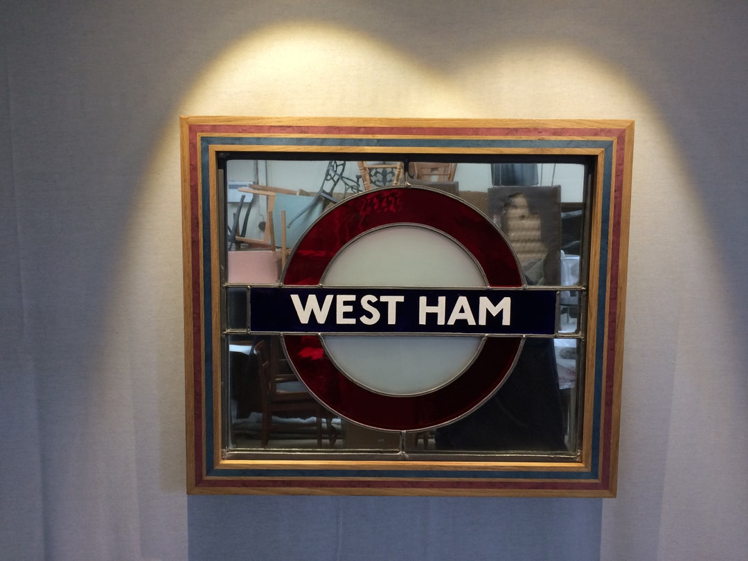 Stained Glass Mirrored London Tube Station Sign Etsy UK