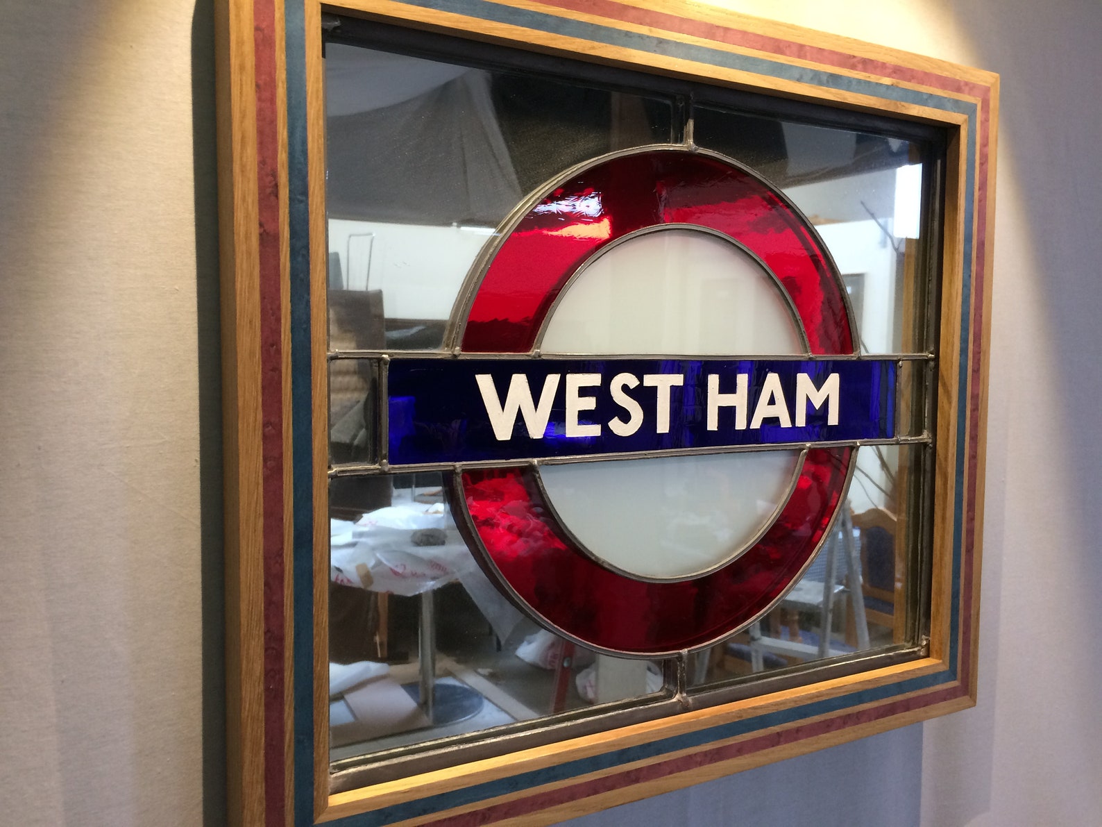 Stained Glass Mirrored London Tube Station Sign Etsy