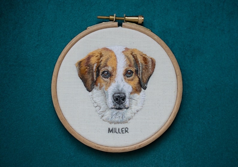 Custom Pet Portrait / Hand Embroidered Pet Portrait / Custom Cat Portrait / Custom Dog Portrait / Thread Painting / Pet Portrait Embroidery image 5