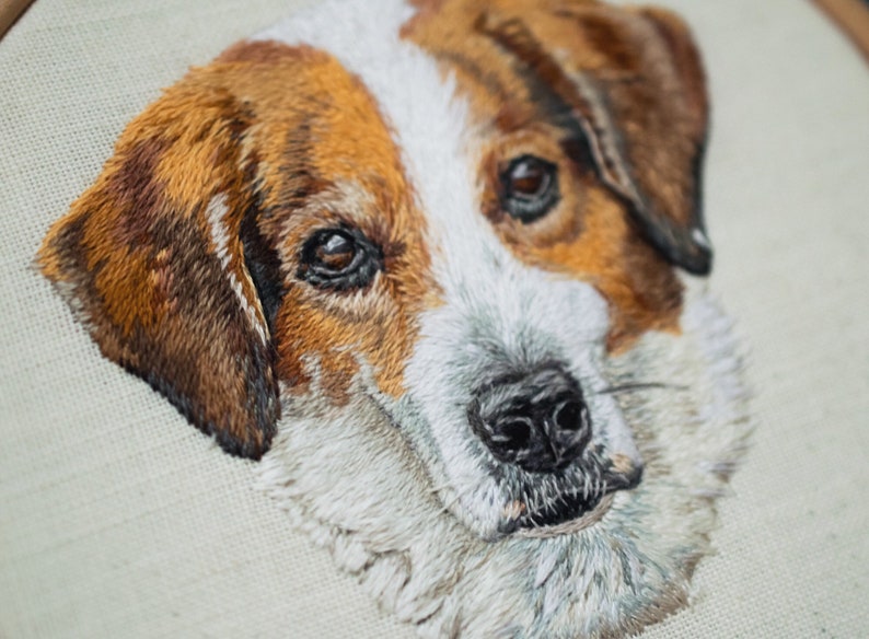 Custom Pet Portrait / Hand Embroidered Pet Portrait / Custom Cat Portrait / Custom Dog Portrait / Thread Painting / Pet Portrait Embroidery image 4