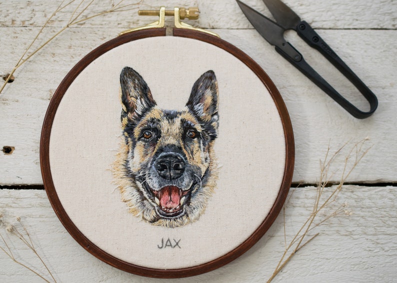 Custom Pet Portrait / Hand Embroidered Pet Portrait / Custom Cat Portrait / Custom Dog Portrait / Thread Painting / Pet Portrait Embroidery image 2