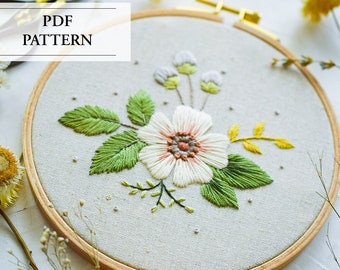 Digital Download. Embroidery Pattern. Hand Embroidery Pattern. Embroidery Tutorial. Floral Embroidery Pattern. Beginner Embroidery