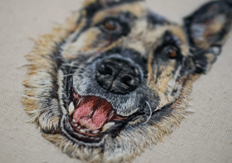 Custom Pet Portrait / Hand Embroidered Pet Portrait / Custom Cat Portrait / Custom Dog Portrait / Thread Painting / Pet Portrait Embroidery image 3