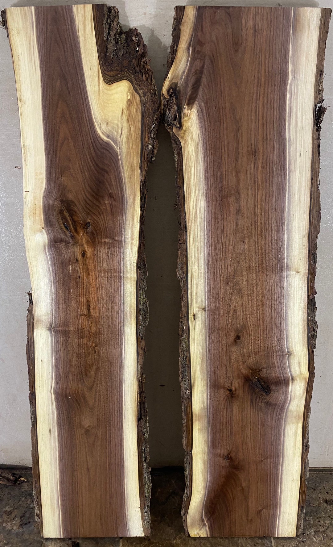 Two Black Walnut Live Edge Wood Kiln Dried and Planed Etsy