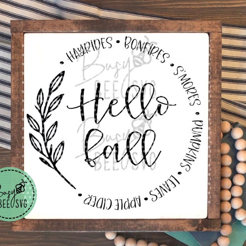 Hello Fall Svg Dxf Eps Fall Autumn Cut File | Etsy