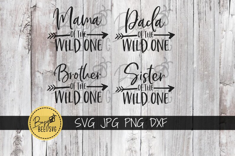Download Wild One Set Svg First Birthday Set Svg Mama Dada Sister ...