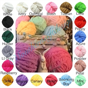 SALE! 36 colors AVAILABLE, Spring colors, Chunky yarn, Arm Knitting Yarn, Chunky Chenille Yarn, Chunky Vegan Yarn, Chunky  Knit, Black Yarn