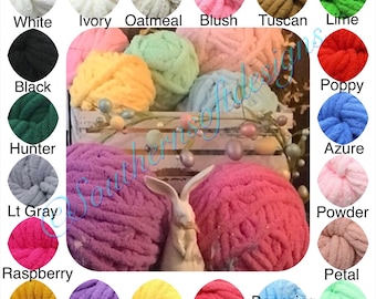 Grof chenillegaren, armbreien, 36 kleuren, 26 yards (300 gram)