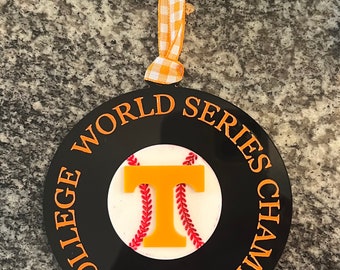 Tennessee NCAA College World Series champs, Tennessee First NCAA Championship, College men’s Baseball champs 2024. UT baseball, ut car charm