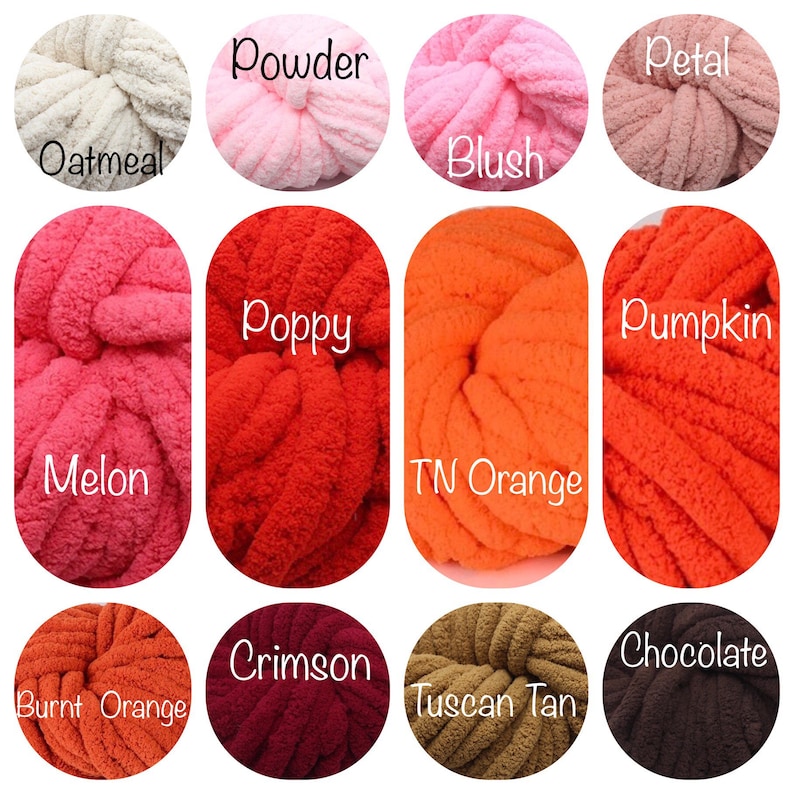 200yds of Chunky Chenille Yarn 36 COLORS Knot Free Chunky Etsy