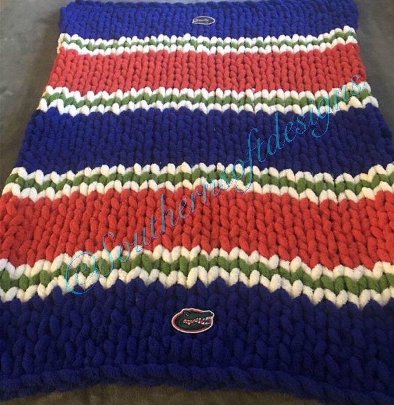 Florida Gators Collegiate Blankets Chunky Knit Blanket Etsy