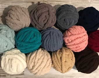 New Colors! 41 COLORS AVAILABLE, Chunky yarn, Arm Knitting Yarn, Chunky Chenille Yarn, Chunky Vegan Yarn, Chunky  Knit, Black Yarn