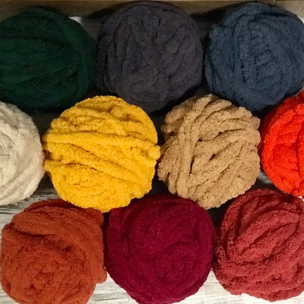 VERKAUF! 36 Farben ERHÄLTLICH, Herbst Farben, Chunky Garn, Arm Strickgarn, Chenille Garn, Veganes Chunky Garn, Chunky Knit, Schwarzes Garn