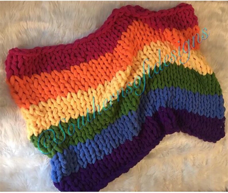 Pride Chunky Knit Blanket Rainbow Chunky Knit Blanket Chunky Etsy UK