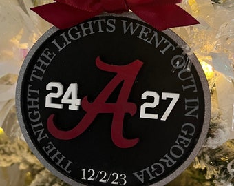 Alabama beats Georgia ornament, Bama Beats Georgia, Christmas ornament,  Bama beats Dawgs ornament, Bama beats Georgia car charm