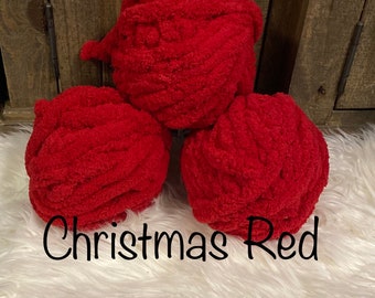 Christmas Red Chunky Chenille Yarn, Christmas colors, Multicolored Yarn, Arm Knitting Yarn, Chunky Chenille Yarn, Chunky Yarn, Chunky  Knit,