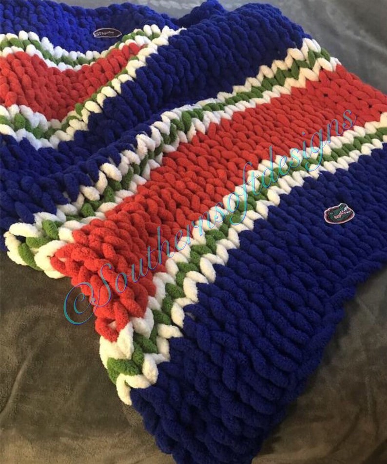 Florida Gators Collegiate Blankets Chunky Knit Blanket Etsy