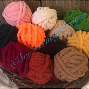 Chunky Chenille Yarn, Arm Knitting, 36 Colors, 26 Yards (300grams) image 3