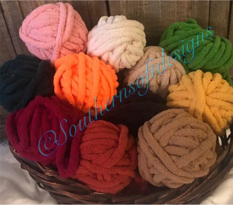 Chunky Chenille Yarn, Arm Knitting, 36 Colors, 26 Yards (300grams) image 3