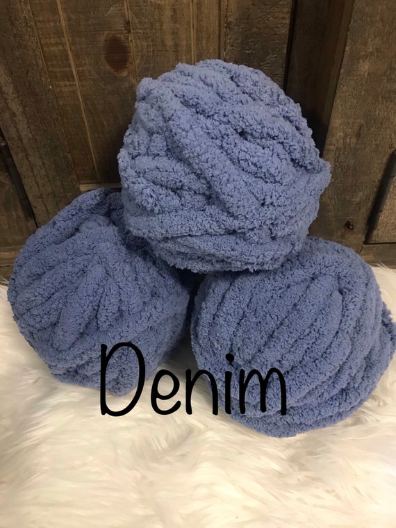 Denim Blue Chunky Yarn Dusty Blue Country Blue Chunky Yarn Etsy