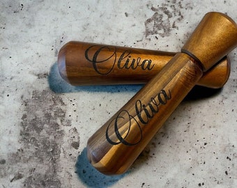 Personalized  Wooden Salt and Pepper Shaker Grinders Engraved Wedding Gifts Home Warming Gift Kitchen Accessory