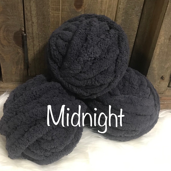 New Colors! 41 COLORS AVAILABLE, Chunky yarn, Arm Knitting Yarn, Chunky Chenille Yarn, Chunky Vegan Yarn, Chunky  Knit, Black Yarn