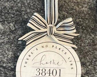 Customized Zip Code Ornament, There's no place like home for the holidays ornament