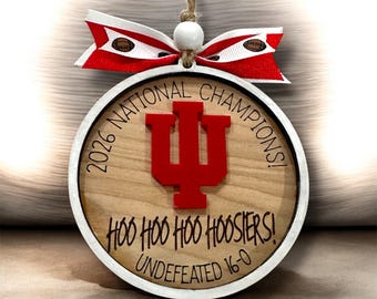 Indiana University ornament, Indiana University National Champ ornament, Football National Champion, University of Indiana car mirror hanger