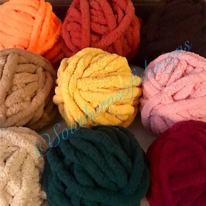 Chunky Chenille Yarn, Arm Knitting, 36 Colors, 26 Yards (300grams) image 6