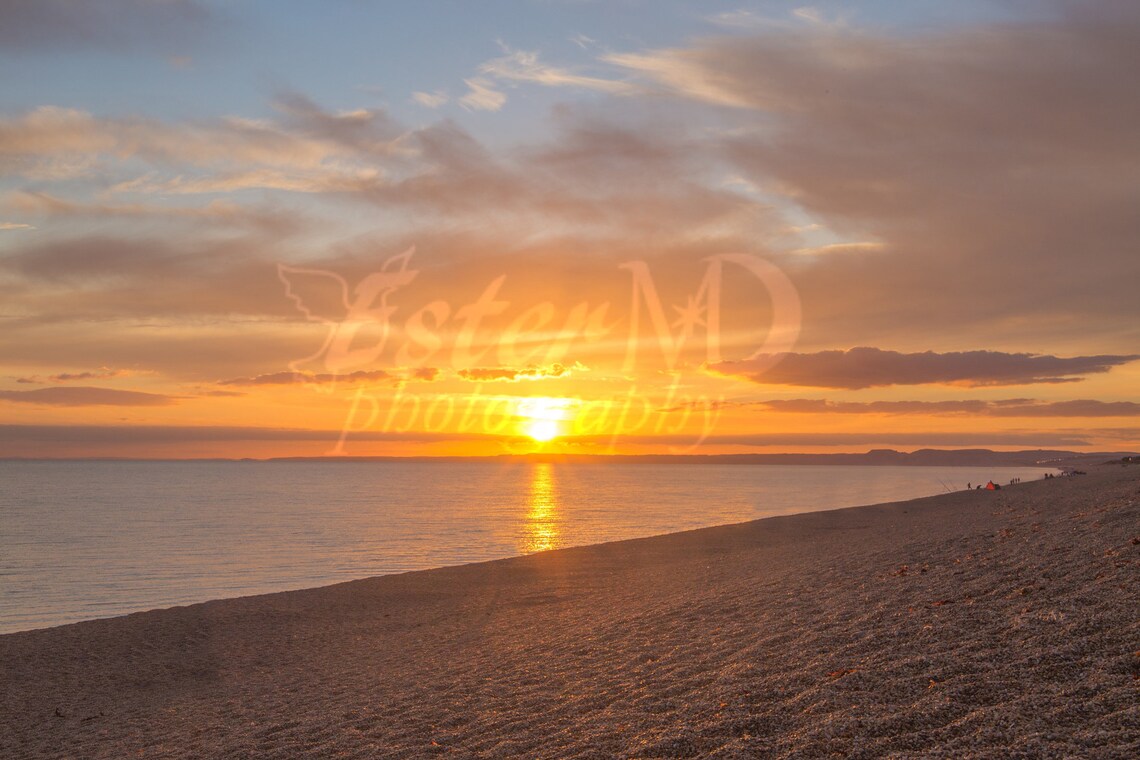 Chesil Beach Golden Sunset Weymouth Dorset Fine Art Etsy