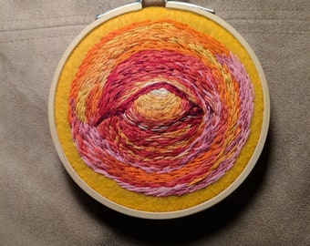 4" Embroidery Hoop Art: Home Decor Threadpainting Gift