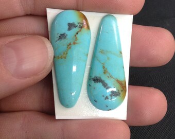 Kingman Turquoise/Poly-chrome/ Two-tone turquoise/ Free Form Cabochon/ Tear drop/ Earring set/ Not backed/Arizona turquoise/tcff61