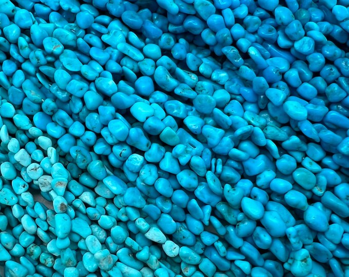 Genuine Arizona Kingman Turquoise Beads - Natural Smooth Polished Rondelle Loose Gemstones - View #4