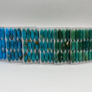 6x18mm OVAL - Kingman Turquoise Calibrated Cabochons - Sold Individually